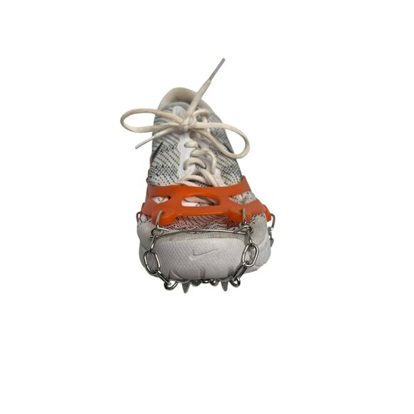 Ice Gripper Traction Cleats For Shoes Orange Durable Steel Chains Rubber Size M - Picture 7 of 11